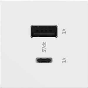 Legrand - ARUSB2AC6W4 - Ultra-Fast USB Type-A/C Outlet Module - adorne - White