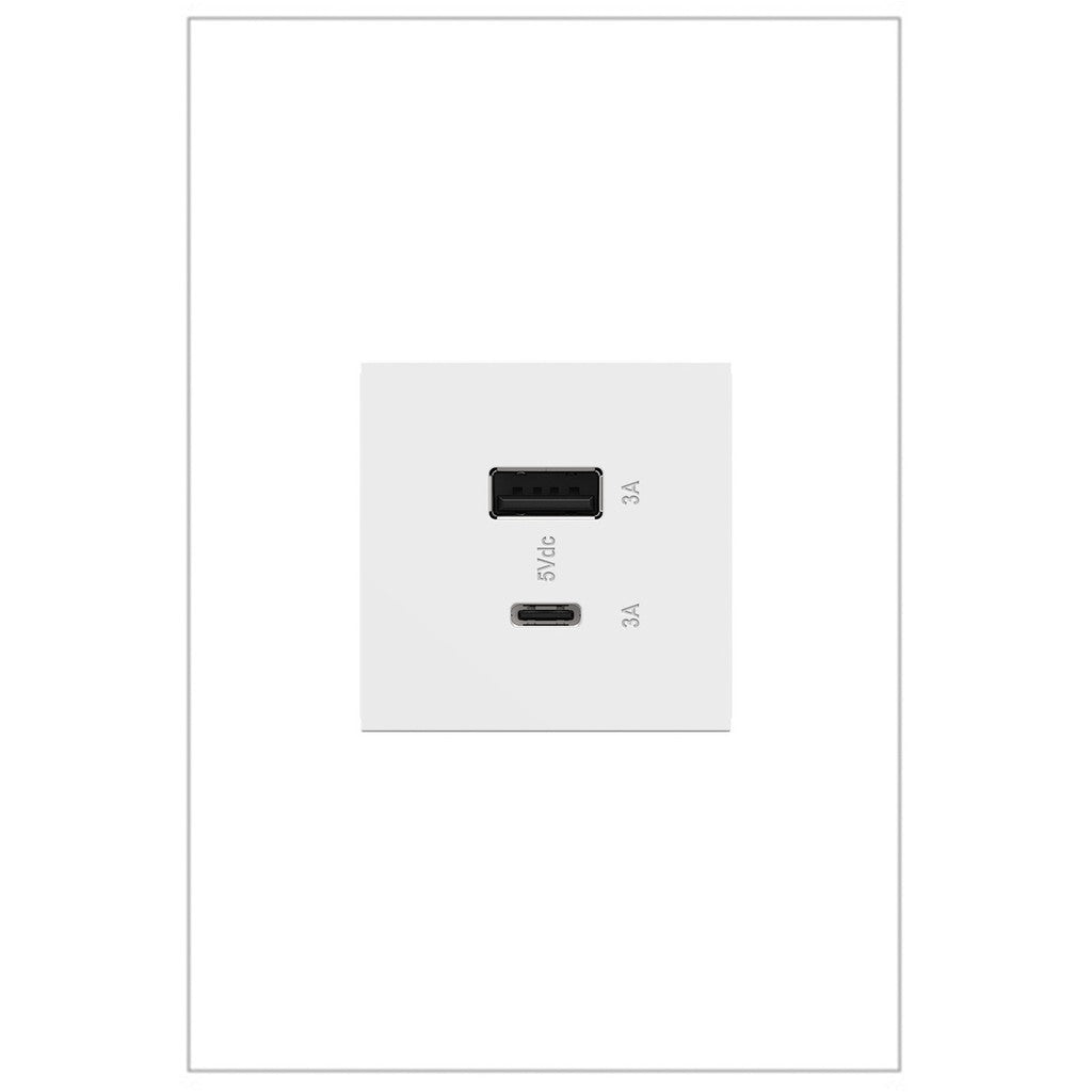 Legrand - ARUSB2AC6W4 - Ultra-Fast USB Type-A/C Outlet Module - adorne - White