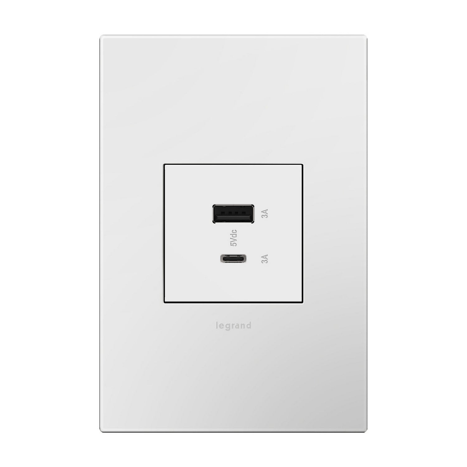 Legrand - ARUSB2AC6W4 - Usb, Hybrid, Outlet, A/C Usb Outlet - Adorne - WHITE