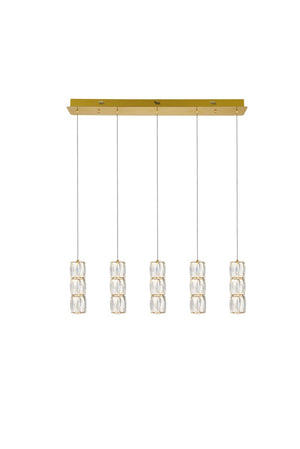 Elegant Lighting - 3500D5G - LED Pendant - Polaris - Gold