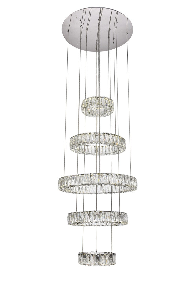 Elegant Lighting - 3503G5LC - LED Chandelier - Monroe - Chrome