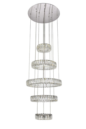 Elegant Lighting - 3503G5LC - LED Chandelier - Monroe - Chrome