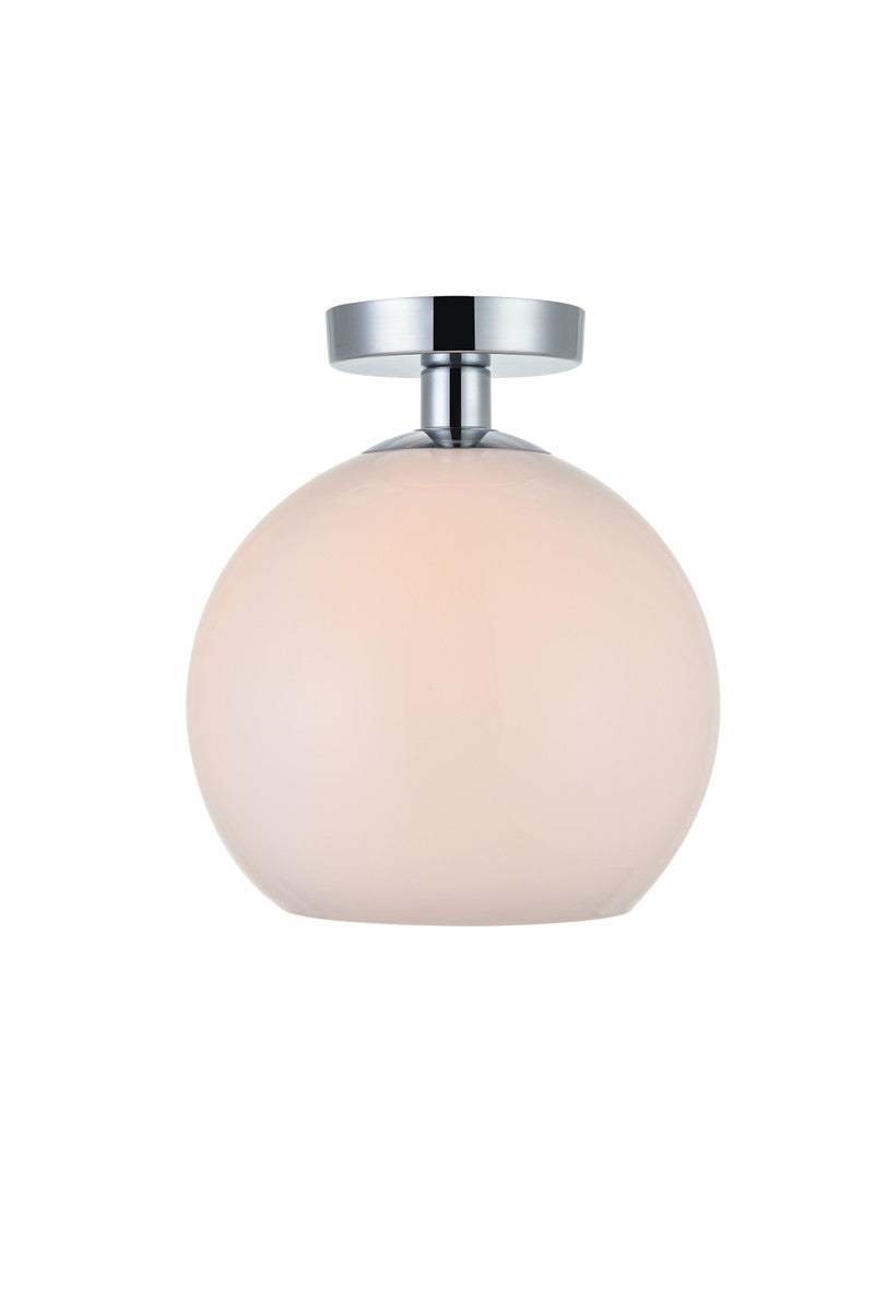 Elegant Lighting - LD2211C - One Light Flush Mount - BAXTER - Chrome and frosted white