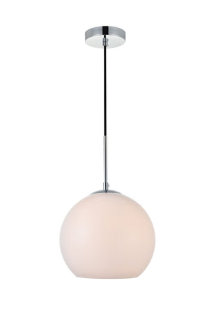 Elegant Lighting - LD2213C - One Light Pendant - BAXTER - Chrome And Frosted White