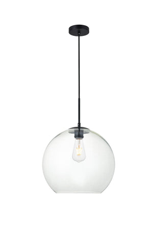 Elegant Lighting - LD2216BK - One Light Pendant - BAXTER - Black and Clear