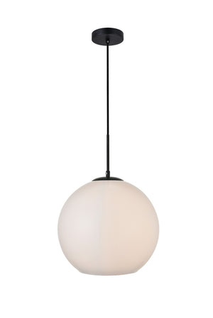 Elegant Lighting - LD2217BK - One Light Pendant - BAXTER - Black and frosted white