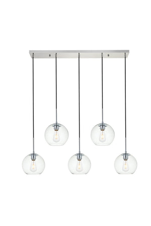 Elegant Lighting - LD2228C - Five Light Pendant - BAXTER - Chrome And Clear