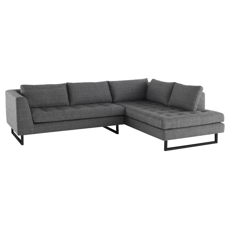 Nuevo - HGSC534 - Sectional - Janis - Dark Grey Tweed