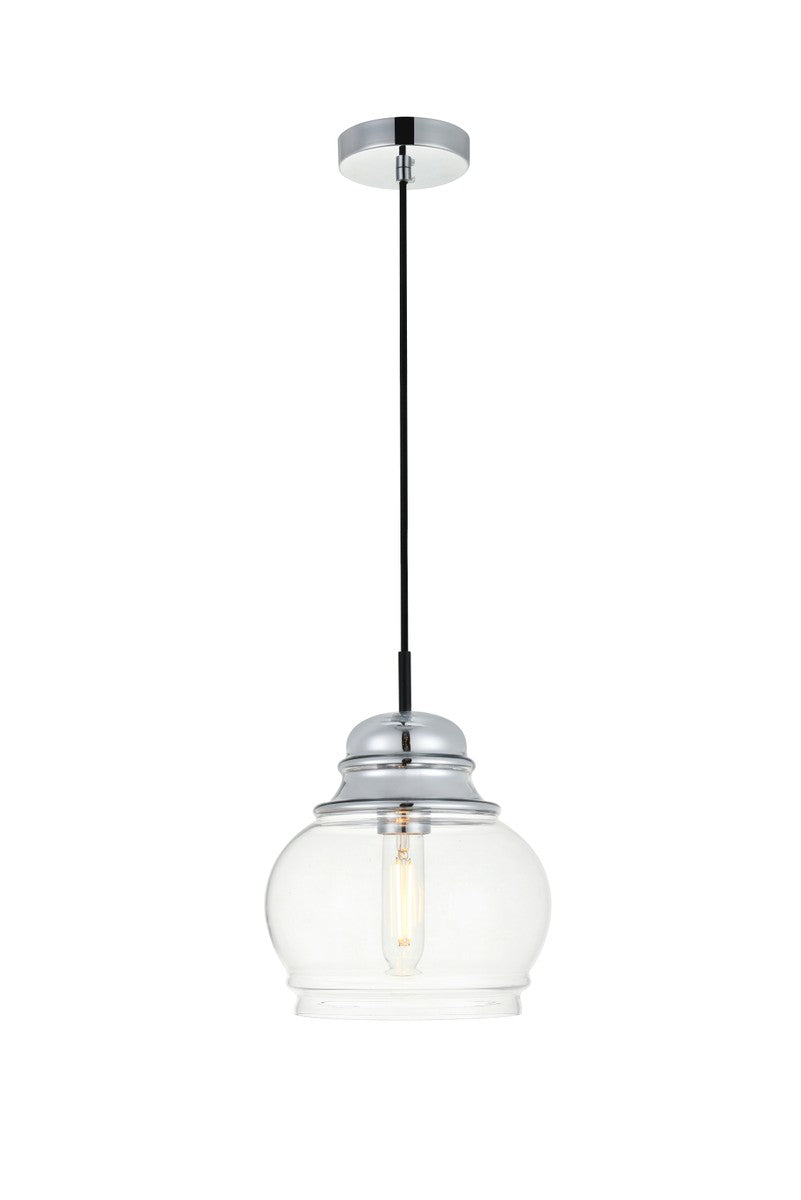 Elegant Lighting - LD2252C - One Light Pendant - KENNA - Chrome And Clear