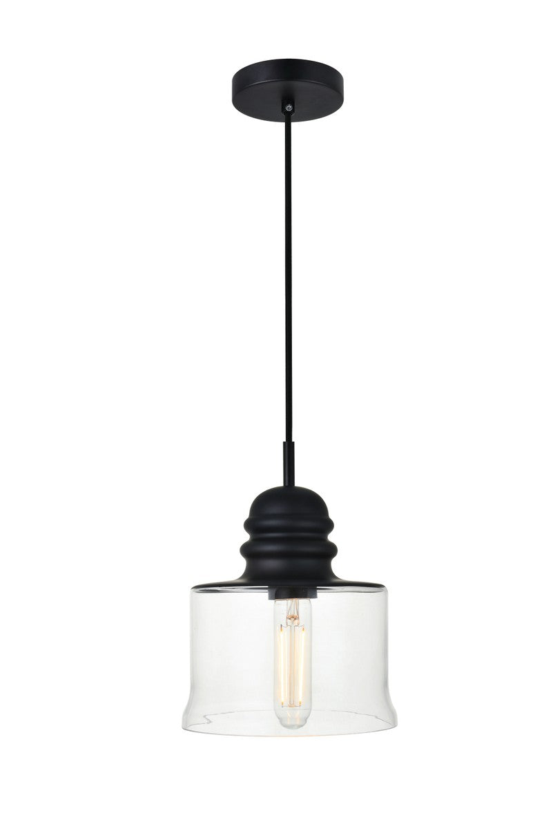 Elegant Lighting - LD2253BK - One Light Pendant - KENNA - Black And Clear