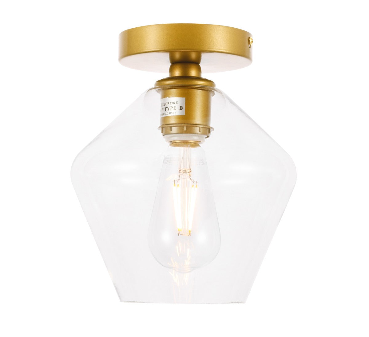 Elegant Lighting - LD2254BR - One Light Flush Mount - Gene - Brass