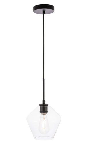 Elegant Lighting - LD2256BK - One Light Pendant - Gene - Black And Clear Glass