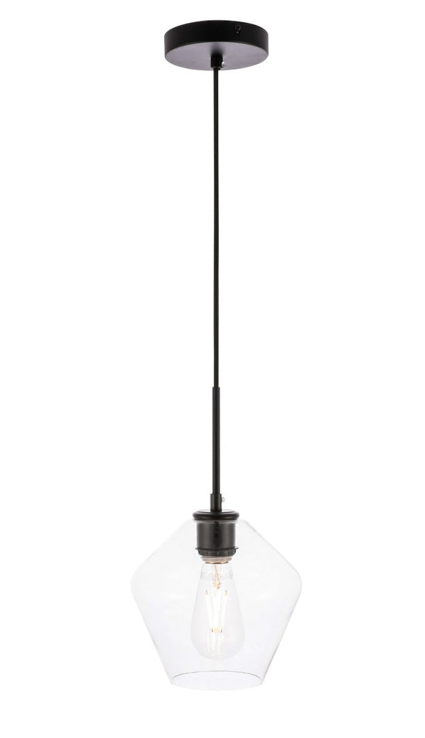 Elegant Lighting - LD2256BK - One Light Pendant - Gene - Black and Clear glass