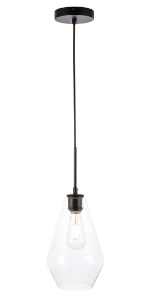 Elegant Lighting - LD2260BK - One Light Pendant - Gene - Black And Clear Glass