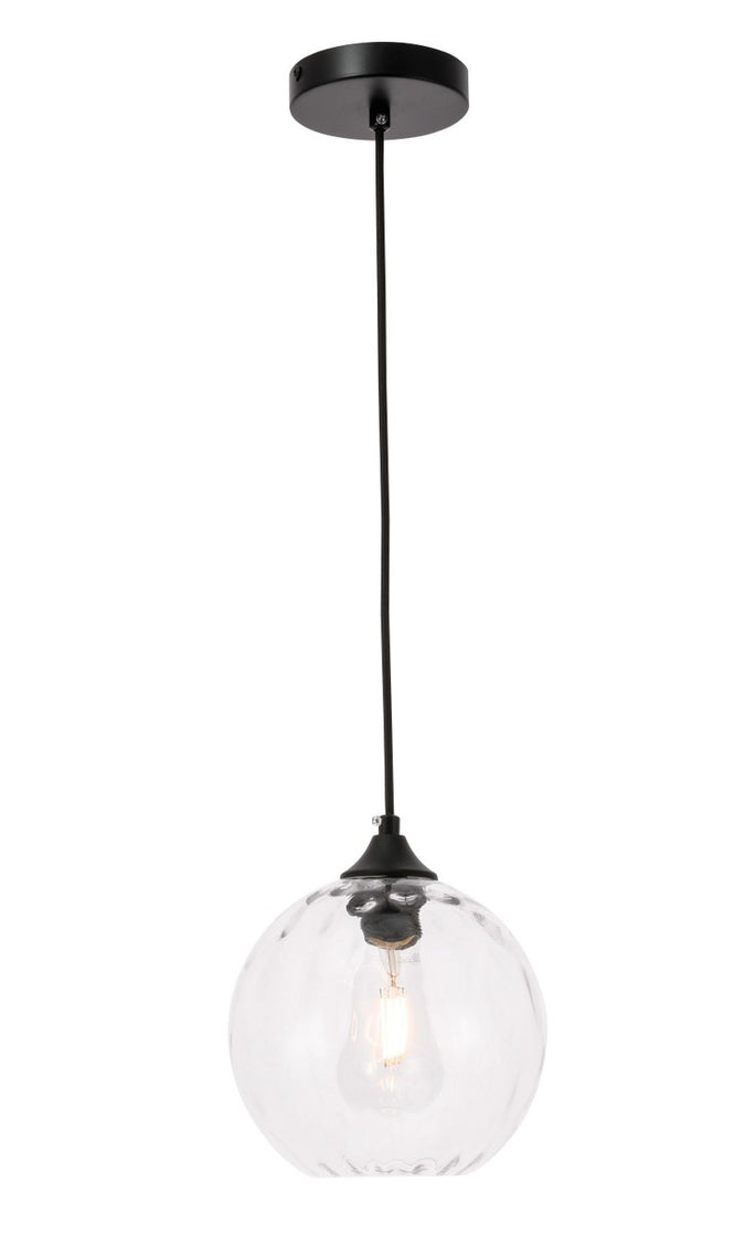Elegant Lighting - LD2281 - One Light Pendant - Cashel - Black and Clear glass