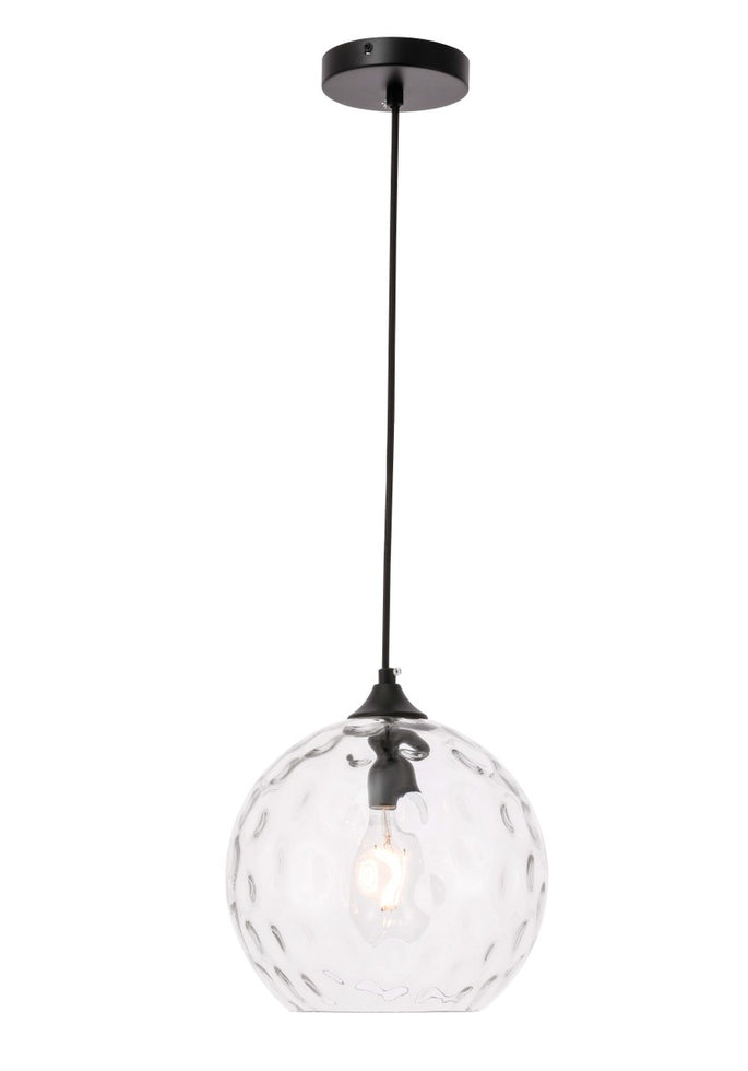 Elegant Lighting - LD2282 - One Light Pendant - Cashel - Black and Clear glass