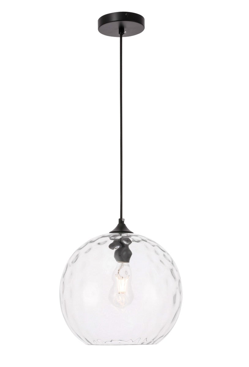 Elegant Lighting - LD2283 - One Light Pendant - Gibson - Black and Clear glass