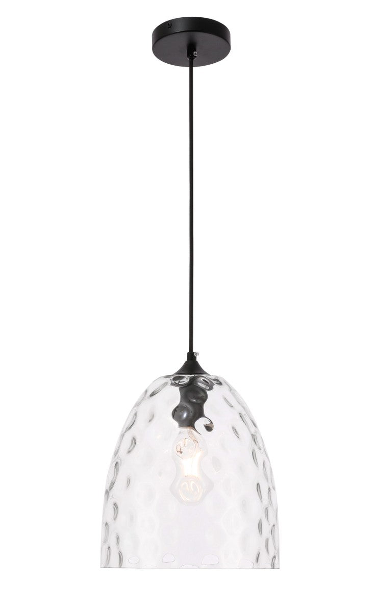 Elegant Lighting - LD2284 - One Light Pendant - Gibson - Black And Clear Glass