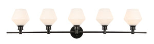 Elegant Lighting - LD2325BK - Five Light Wall Sconce - Gene - Black And Frosted White Glass