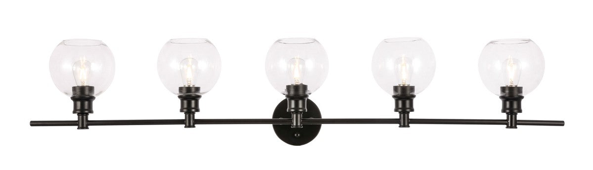 Elegant Lighting - LD2326BK - Five Light Wall Sconce - Collier - Black And Clear Glass