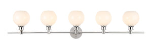 Elegant Lighting - LD2327C - Five Light Wall Sconce - Collier - Chrome And Frosted White Glass