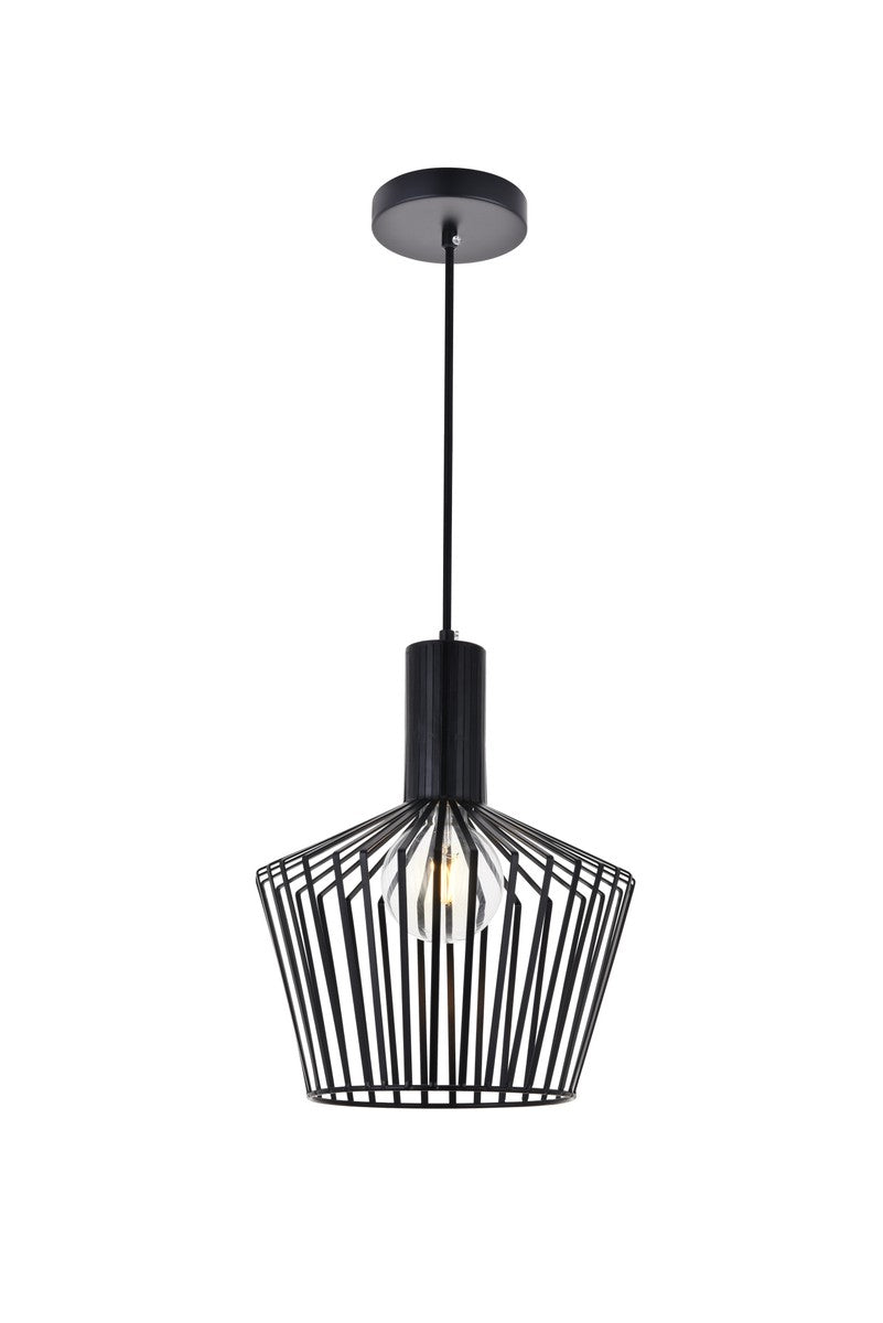 Elegant Lighting - LD2414BK - One Light Pendant - Ronnie - Black