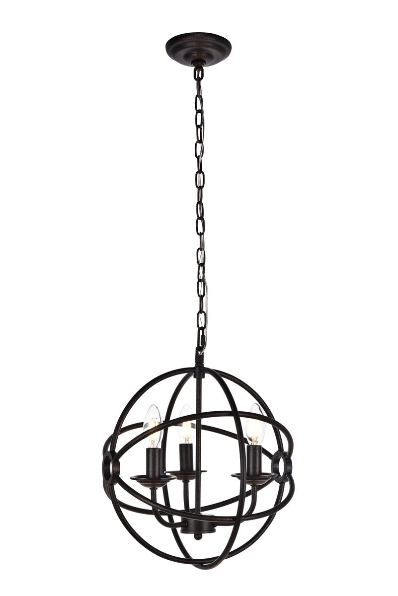 Elegant Lighting - LD4006D14DB - Three Light Pendant - Octavia - Dark Brown