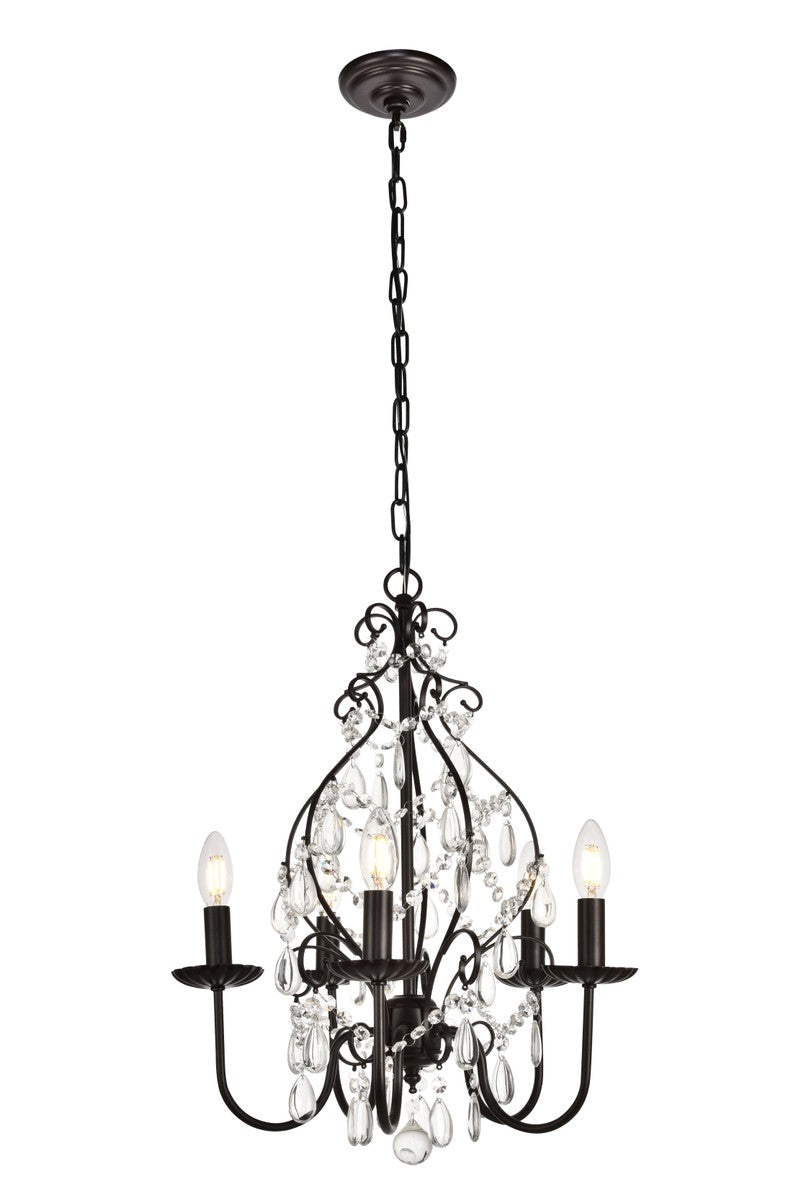 Elegant Lighting - LD5003D17ORB - Five Light Pendant - BLAISE - Oil rubbed bronze