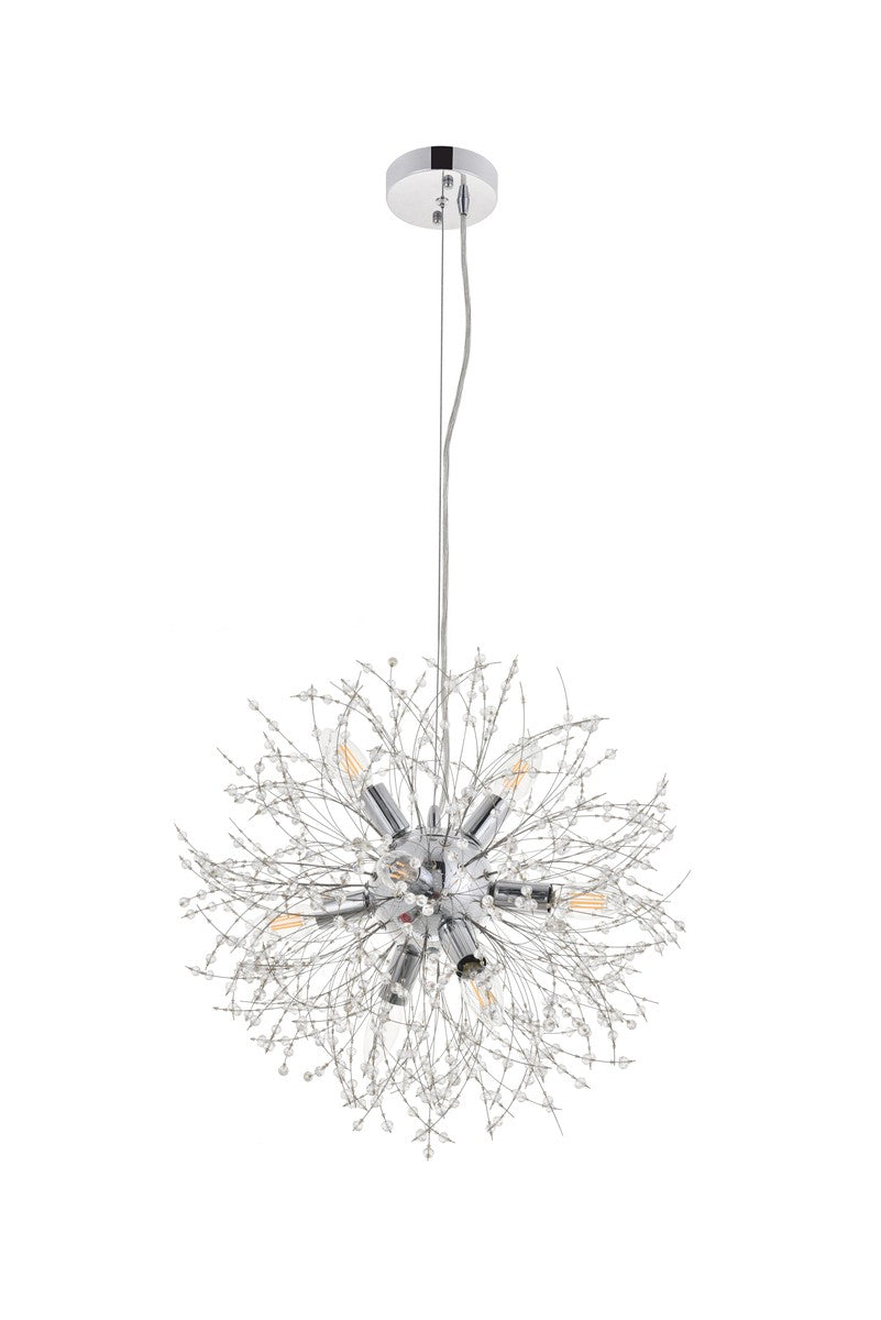 Elegant Lighting - LD5052D20C - Eight Light Pendant - Flores - Chrome And Clear