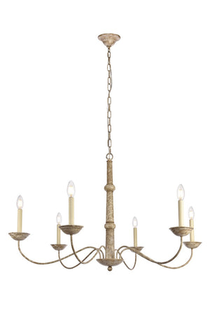 Elegant Lighting - LD6007D40WD - Six Light Chandelier - Merritt - Weathered Dove