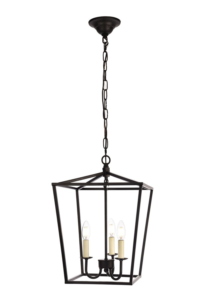 Elegant Lighting - LD6008D12BK - Three Light Pendant - Maddox - Black