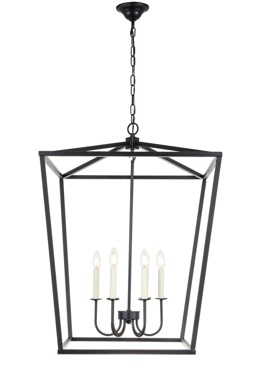 Elegant Lighting - LD6008D24BK - Six Light Chandelier - Maddox - Black