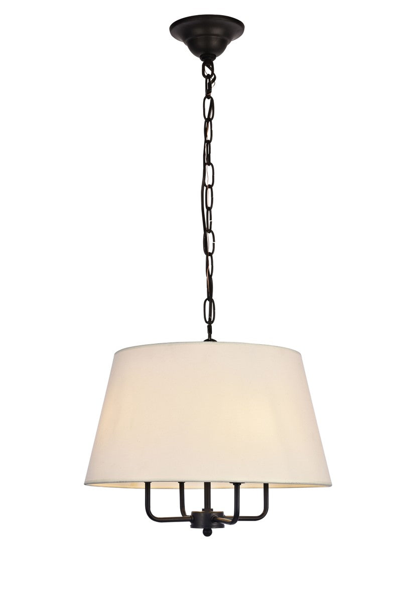 Elegant Lighting - LD6009D17BK - Four Light Pendant - Maple - Black