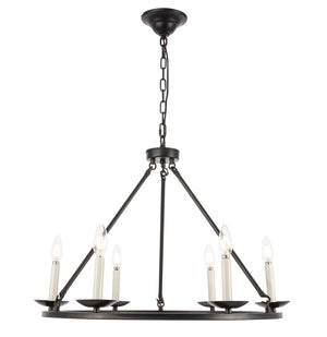 Elegant Lighting - LD6010D26BK - Six Light Chandelier - Maine - Black