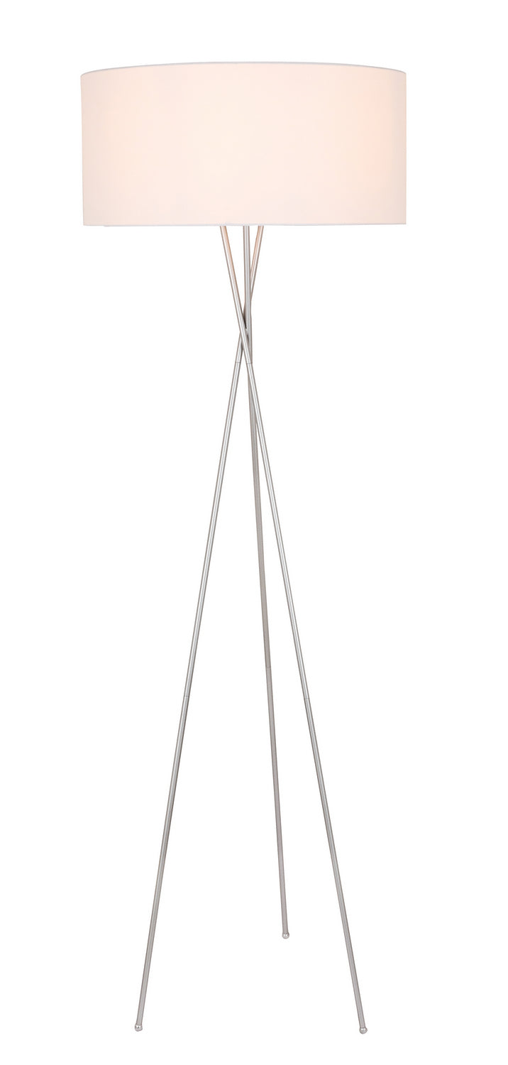 Elegant Lighting - LD6190S - One Light Floor Lamp - Cason - Silver And White Shade