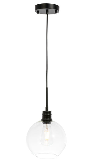 Elegant Lighting - LD6204BK - One Light Pendant - Emett - Black And Clear Glass