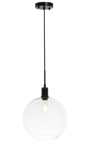 Elegant Lighting - LD6207BK - One Light Pendant - Emett - Black and Clear glass