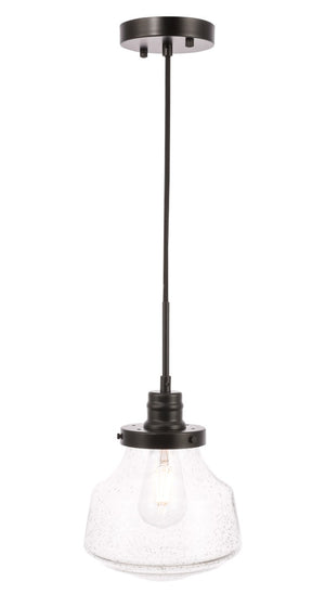 Elegant Lighting - LD6252BK - One Light Pendant - Lyle - Black And Clear Seeded Glass