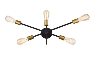 Elegant Lighting - LD8003W24BK - Five Light Wall Sconce - Axel - black