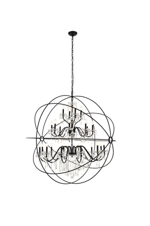 Elegant Lighting - LD8801D60BK - 24 Light Pendant - Cordelia - Black