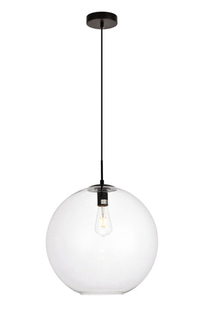 Elegant Lighting - LDPD2112 - One Light Pendant - Placido - Black and Clear
