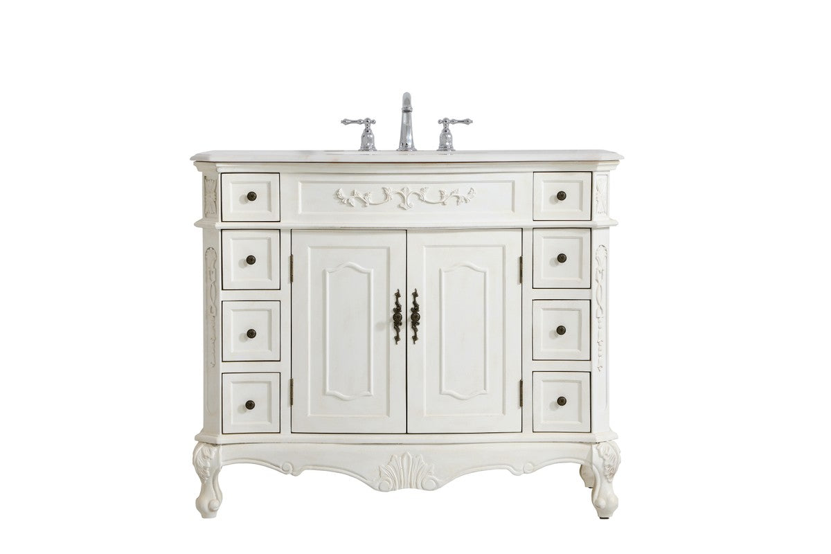 Elegant Lighting - VF10142AW - Single Bathroom Vanity - Danville - Antique White