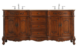 Elegant Lighting - VF10172DTK - Double Bathroom Vanity - Danville - Teak