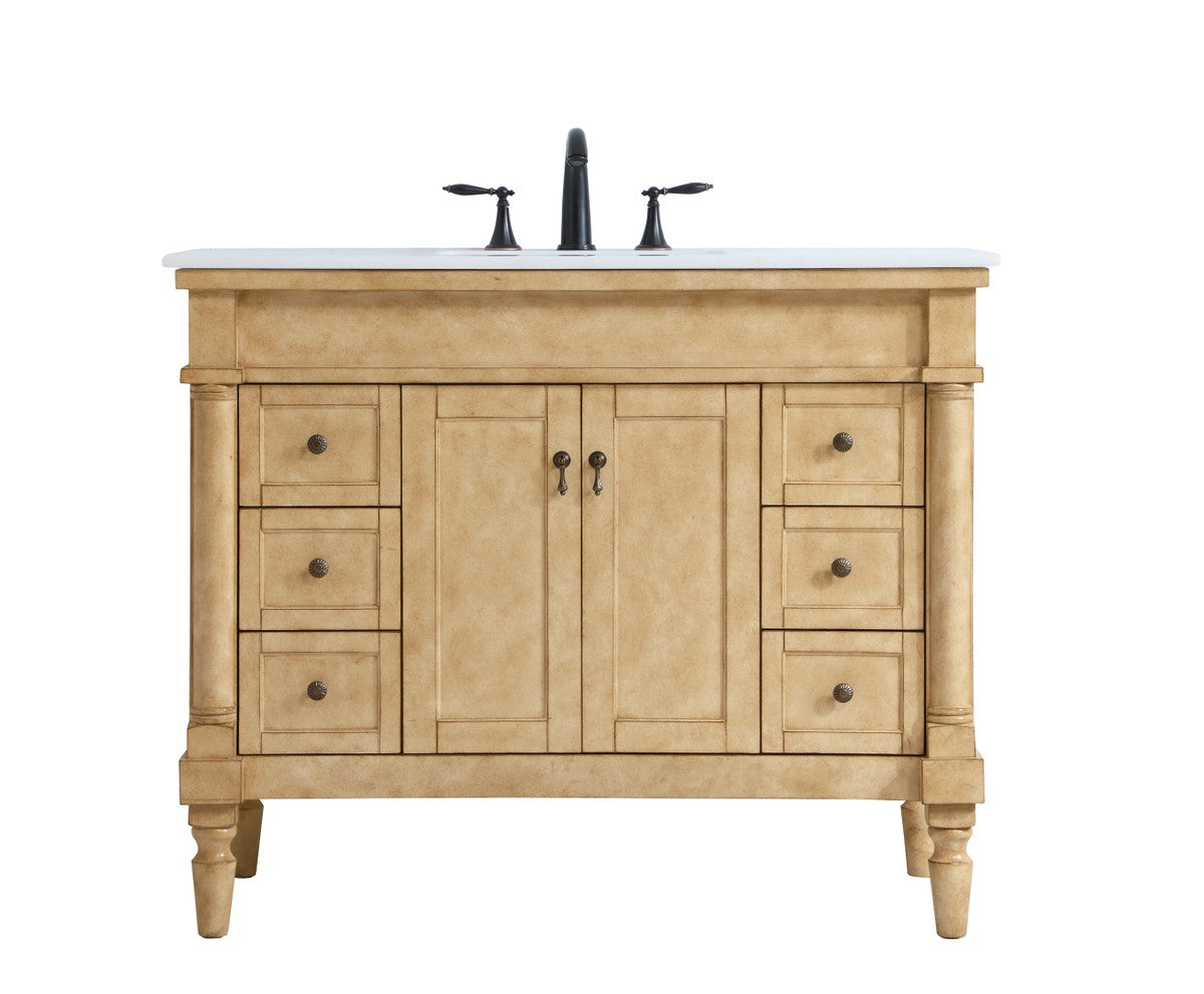 Elegant Lighting - VF13042AB - Single Bathroom Vanity - Lexington - Antique Beige