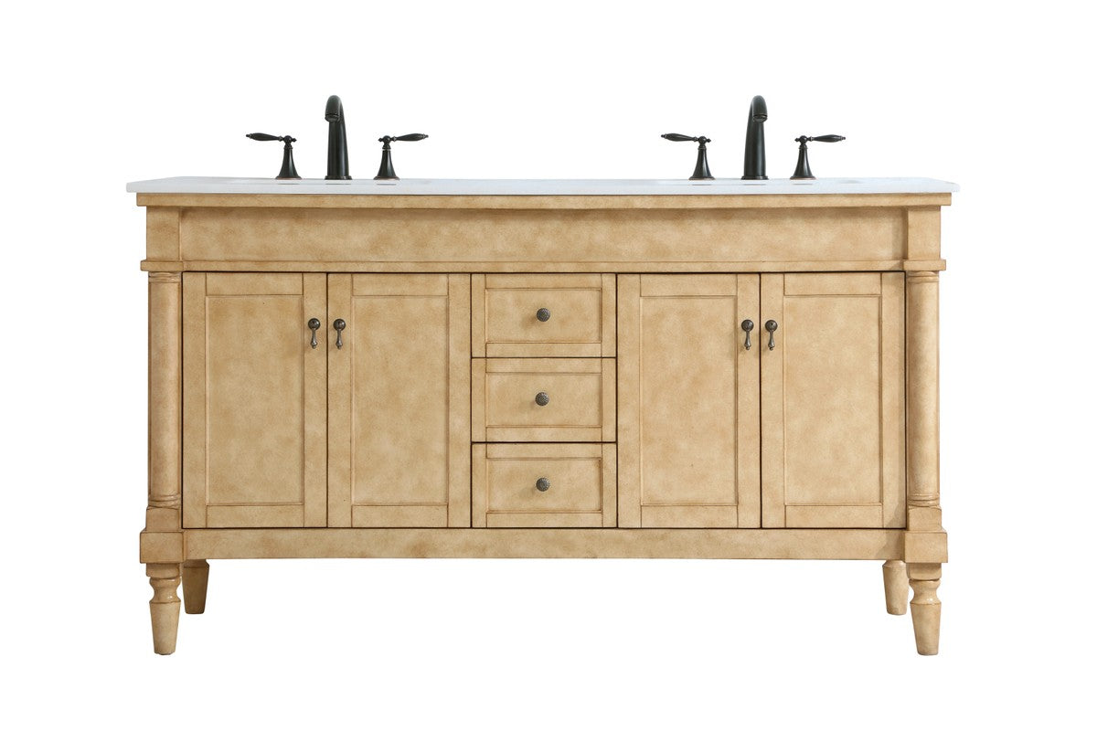 Elegant Lighting - VF13060DAB - Double Bathroom Vanity - Lexington - Antique Beige