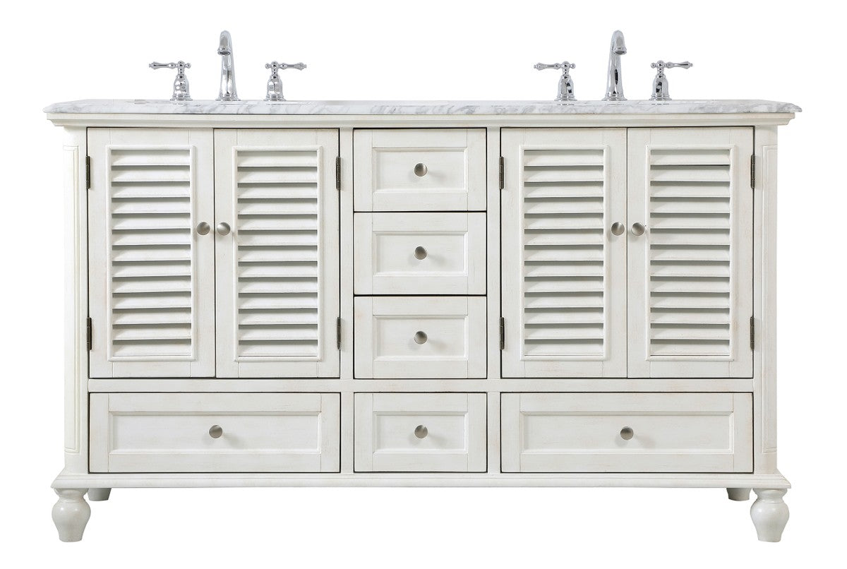 Elegant Lighting - VF30560DAW - Double Bathroom Vanity - Rhodes - Antique White