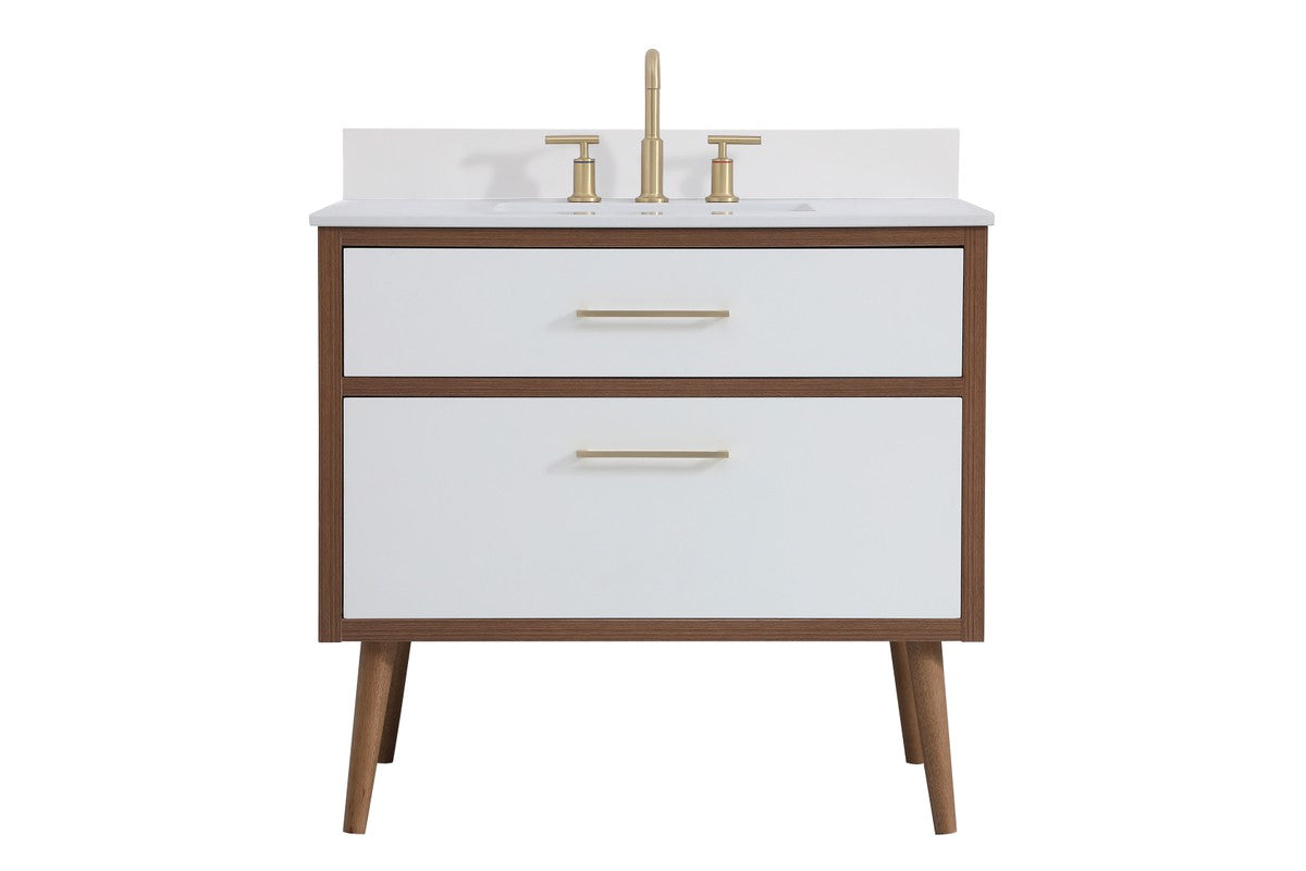 Elegant Lighting - VF41036WH-BS - Bathroom Vanity Set - Boise - White