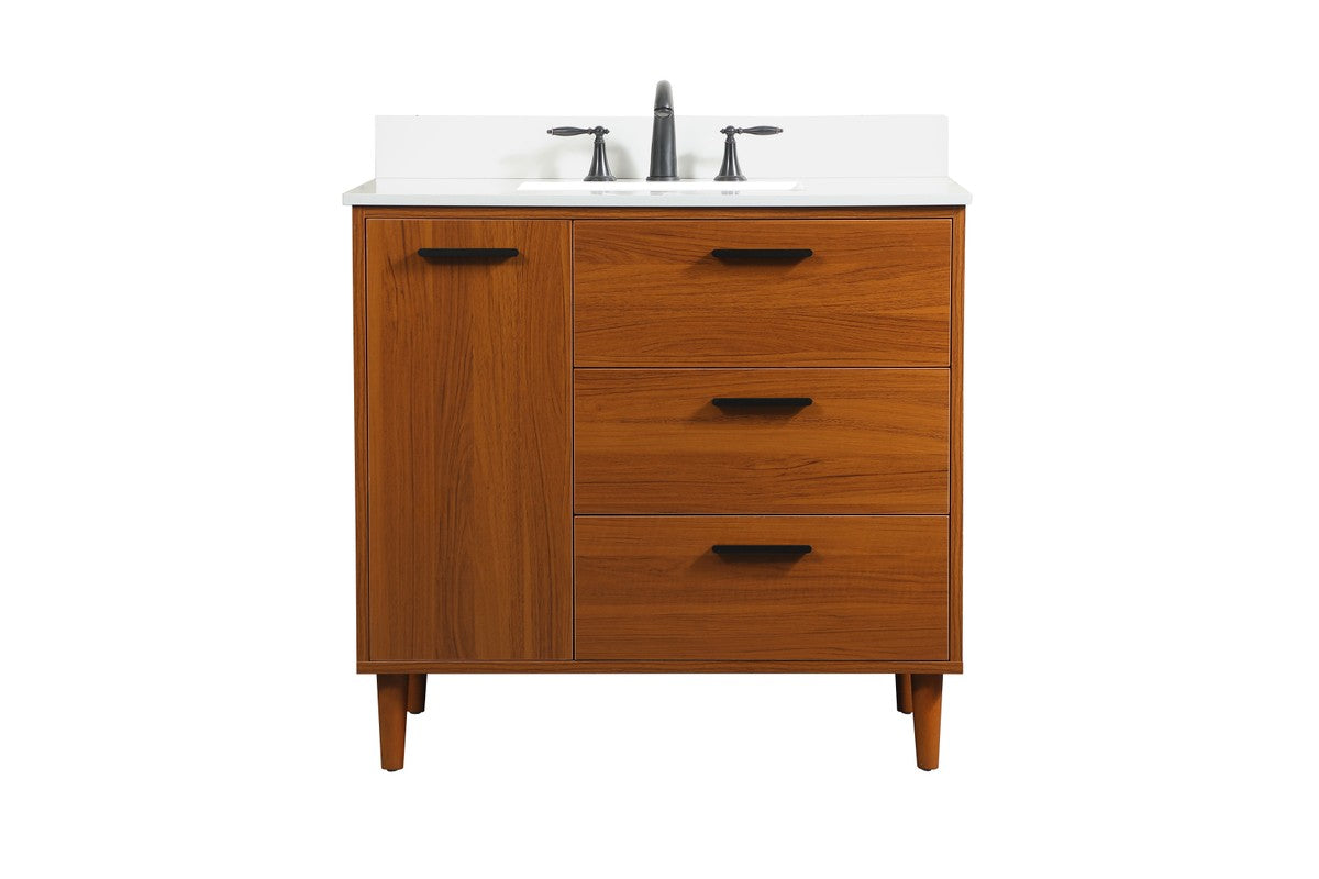 Elegant Lighting - VF47036MTK-BS - Vanity Sink Set - Baldwin - Teak