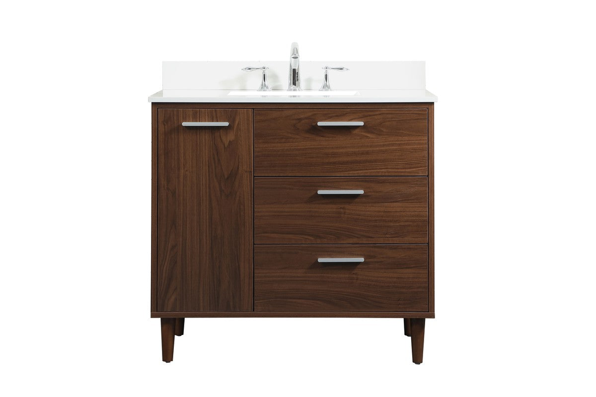 Elegant Lighting - VF47036MWT-BS - Vanity Sink Set - Baldwin - Walnut