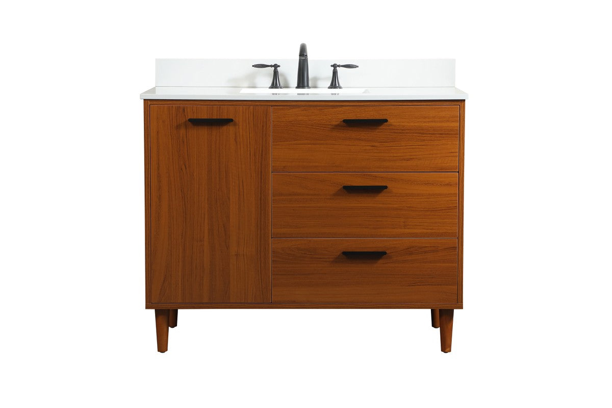 Elegant Lighting - VF47042MTK-BS - Vanity Sink Set - Baldwin - Teak